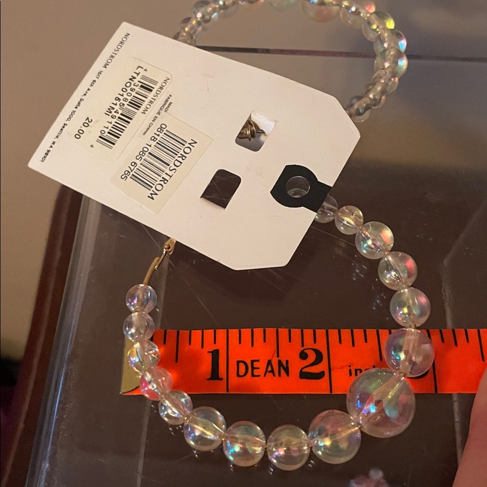 Leith Iridescent Beaded Hoop Earrings - Picture 5 of 5